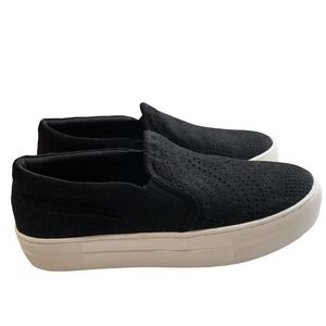 Design By Lab Black Suede Pull On Platform Sneakers Size 7.5